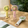 Yellow lemon, white watermelon, pink strawberry shaped handheld small fan outdoor portable version details Picture